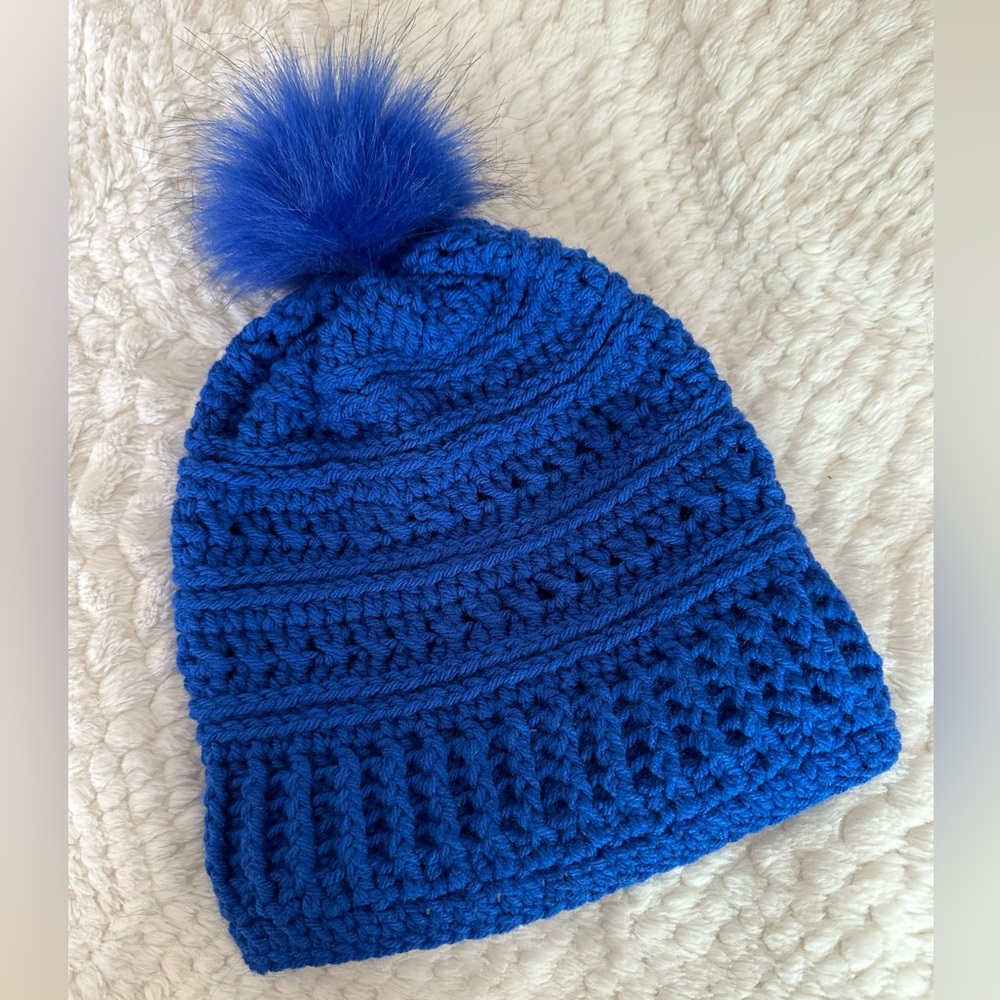 Handmade Crocheted Hat w/ Pom-Pom